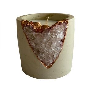 New In Box TB Fragrances Morocco Figue Geode Candle Sage Green & Gold $45